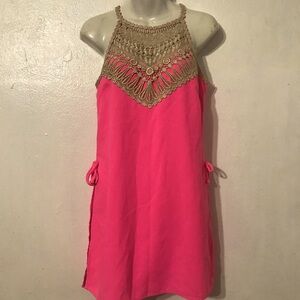 Lilly Pulitzer Pink and Tan Mini Dress